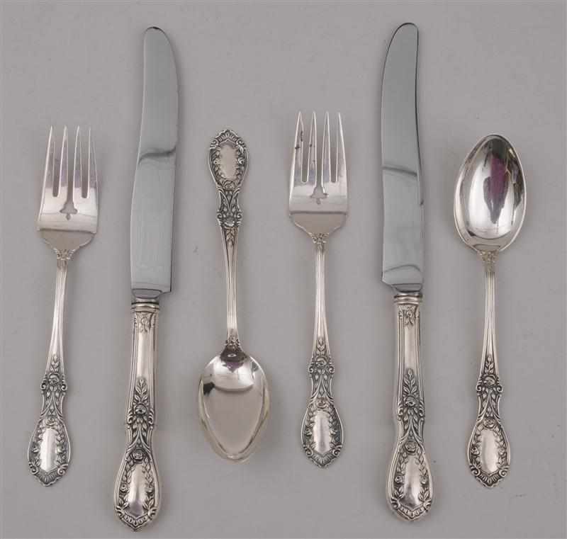 Appraisal: MANCHESTER SILVER CO PART LUNCH SERVICE Not monogrammed with rosehead