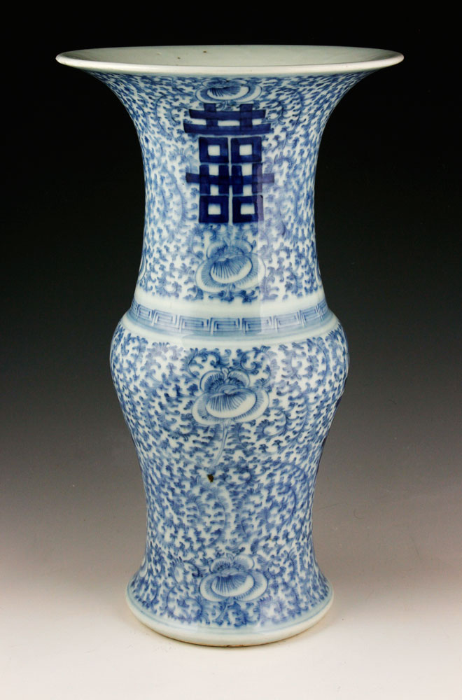 Appraisal: - th th C Chinese Blue and White Vase Late