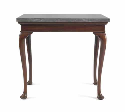 Appraisal: George II mahogany marble top pier table ca h w