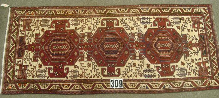 Appraisal: x Turkish hall rug Estimate -