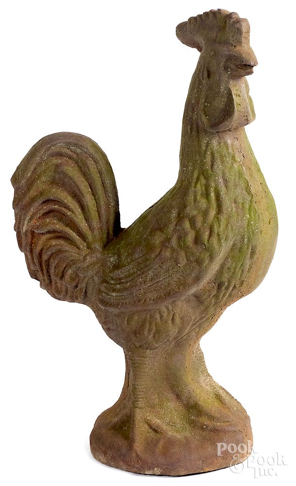 Appraisal: Cast iron rooster garden statue Exclusive on Bidsquare Cast iron