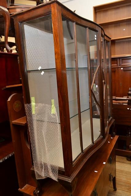 Appraisal: AN EARLY TH CENUTRY CRYSTAL DISPLAY CABINET ON CLAW FEET