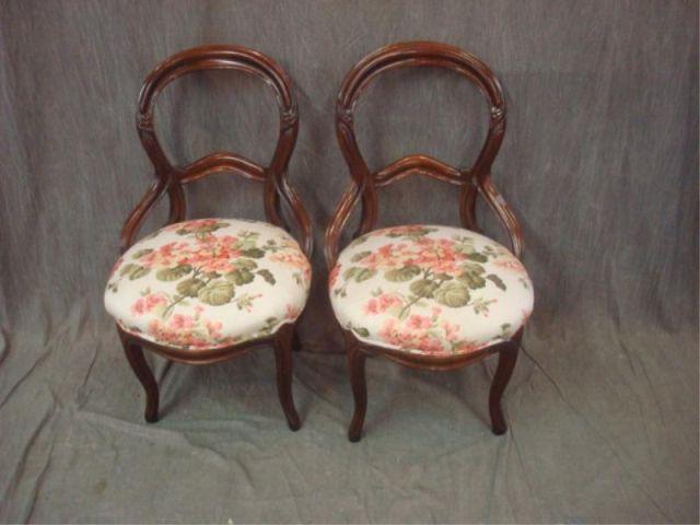 Appraisal: Pair of Victorian Balloon Back Chairs