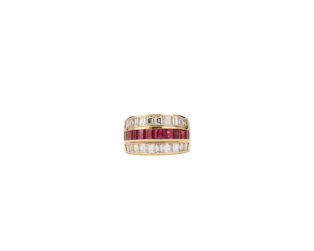 Appraisal: GUISEPPE PICCHIOTTI K Gold Diamond and Ruby Ring GUISEPPE PICCHIOTTI