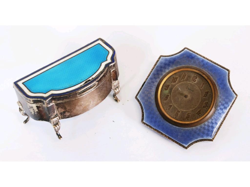 Appraisal: EDWARD VII SILVER RING TURNED COLOURED GUILLOCHE ENAMELLED DRESSING TABLE