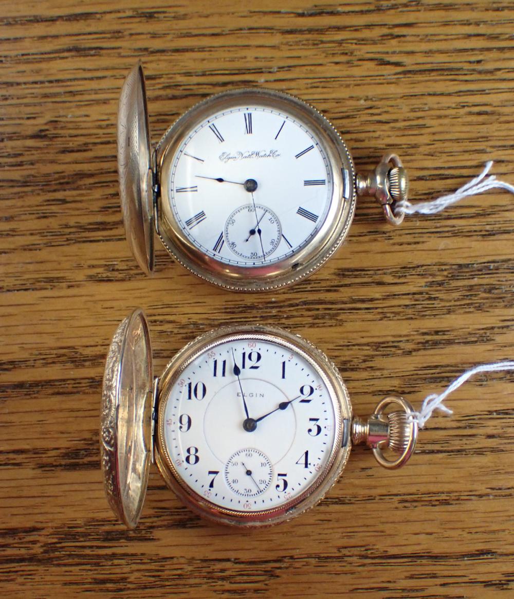 Appraisal: TWO ELGIN HUNTER CASE POCKET WATCHES model grade jewel size