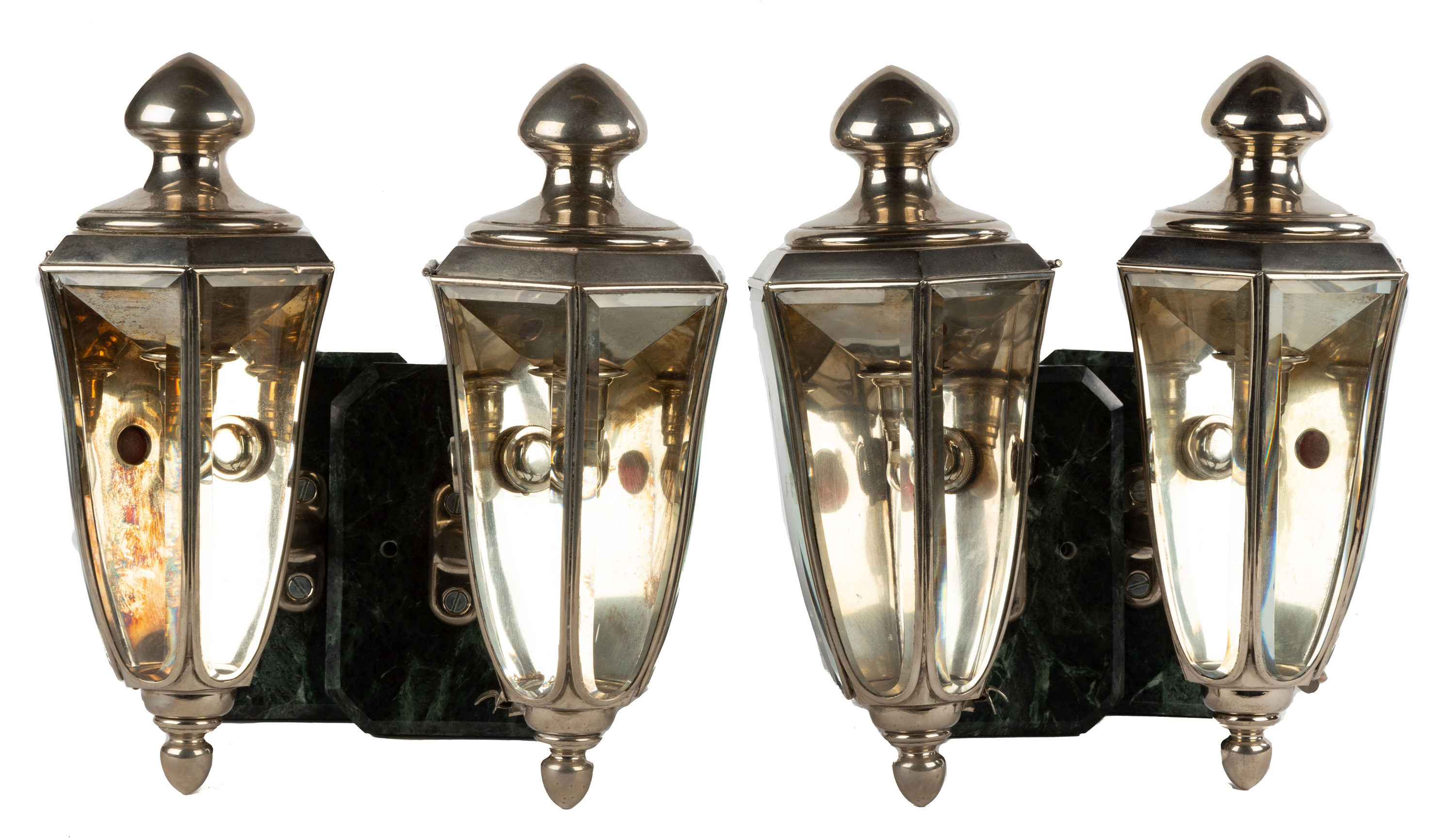 Appraisal: PIERCE ARROW CAR LAMPS Early th century Nickel plated and