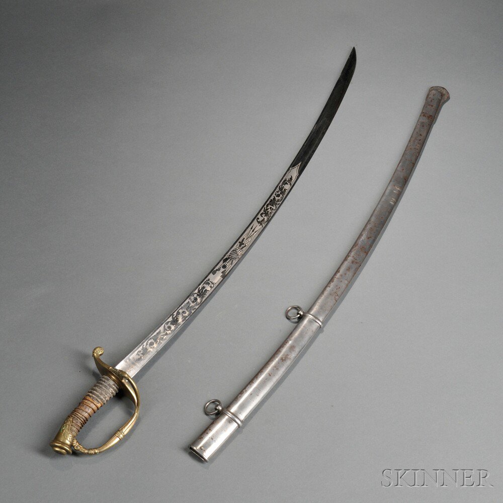 Appraisal: Model Non-regulation Foot Officer's Sword c - brass hilt of