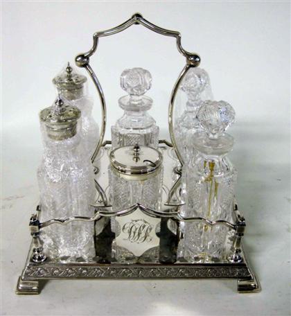 Appraisal: Victorian Sheffield silver plate condiment setbenetfink co london late th