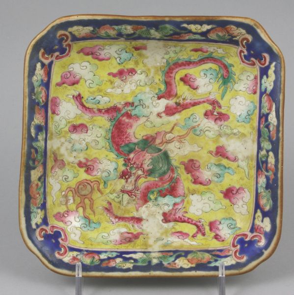 Appraisal: th Century Chinese porcelain footed dish x signed on base