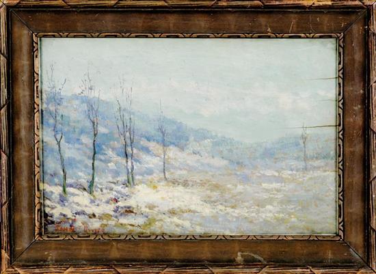 Appraisal: John T Dwyer New York late th century WINTER LANDSCAPE