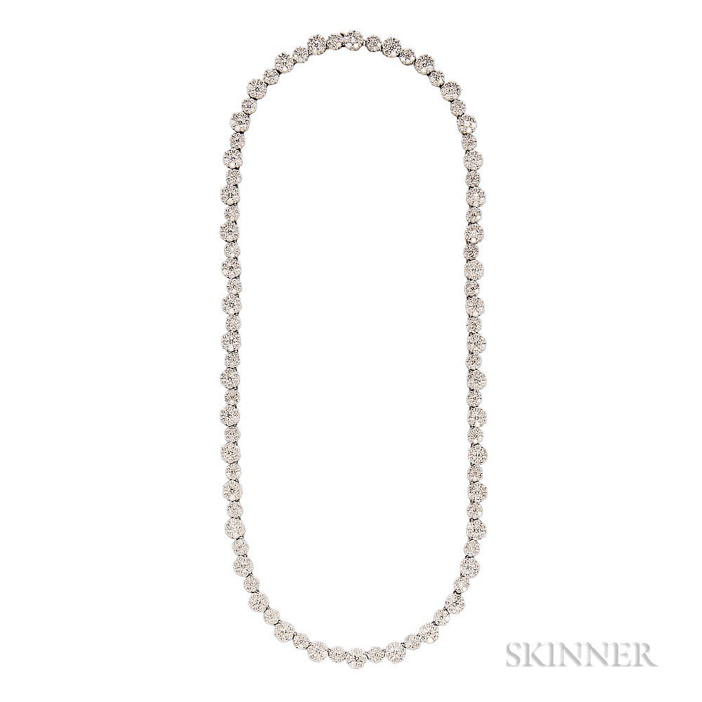 Appraisal: kt White Gold and Diamond Necklace kt White Gold and