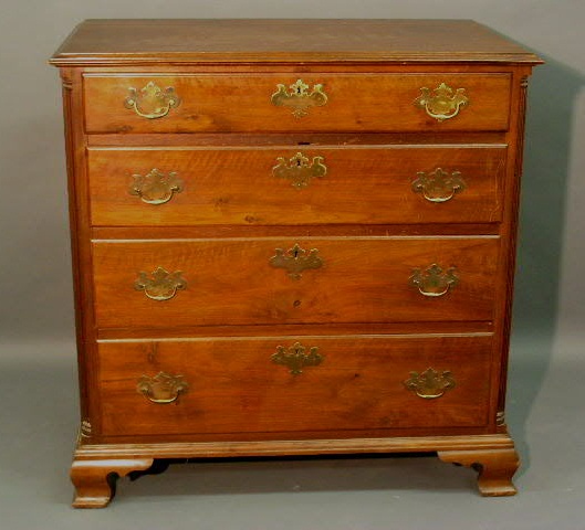 Appraisal: Philadelphia Chippendale walnut chest of drawers c h x w