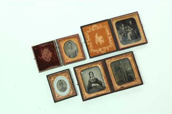 Appraisal: FIVE TINTYPES American rd quarter- th century Probably all cadets