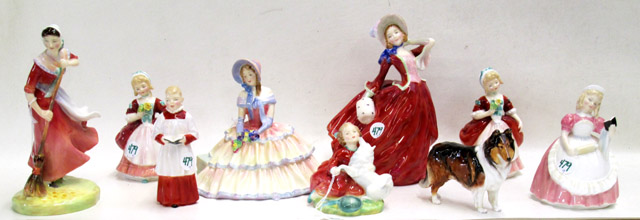 Appraisal: NINE ROYAL DOULTON PORCELAIN FIGURINES most with - mark Home