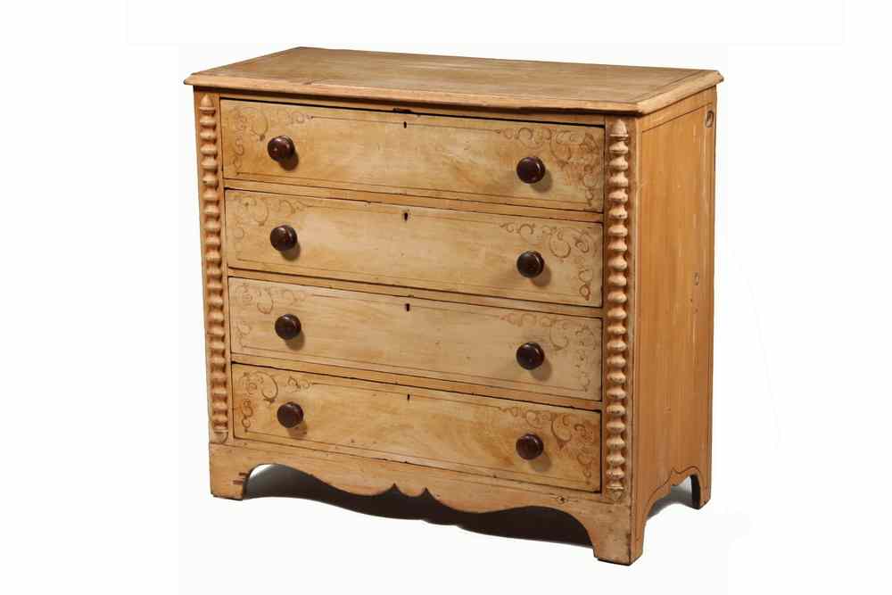 Appraisal: CHEST OF DRAWERS - Late th c cottage pine four