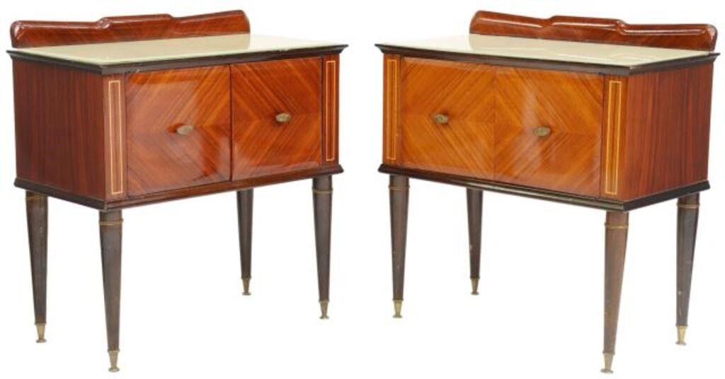 Appraisal: pair Italian mid-century modern rosewood nightstands in the manner of