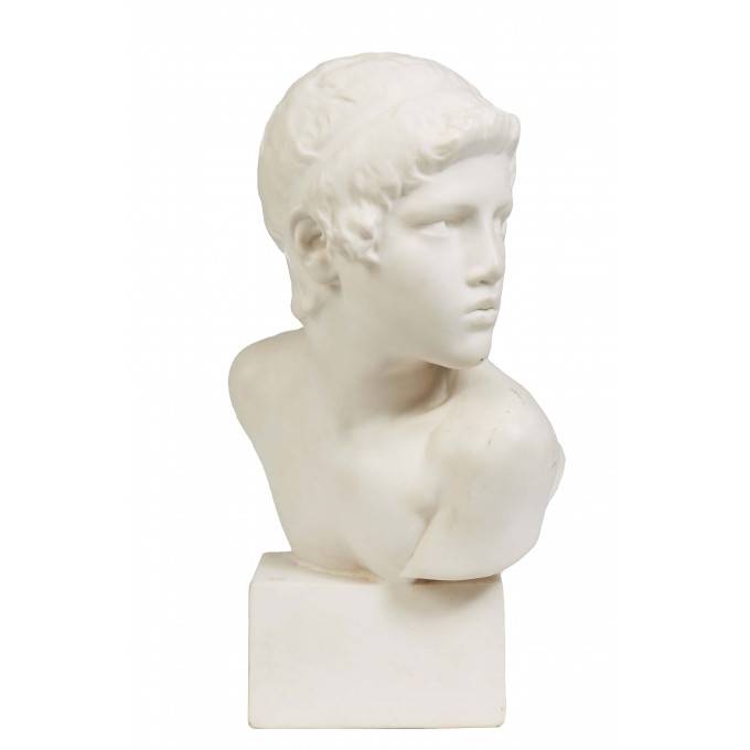 Appraisal: Continental Carved Marble Bust of a Classical Youth h c