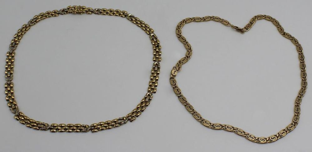 Appraisal: JEWELRY Continental kt Gold Necklace Group Includes an Austrian kt