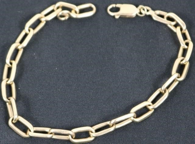 Appraisal: KT YELLOW GOLD OVAL LINK BRACELET GRAMS