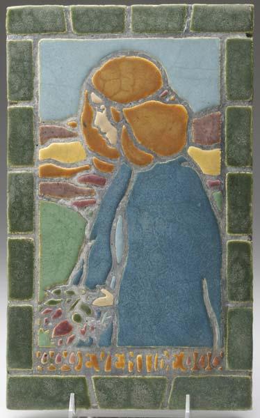 Appraisal: HARTFORD FAIENCE Exceptional mosaic tile Eventide designed by Francis G