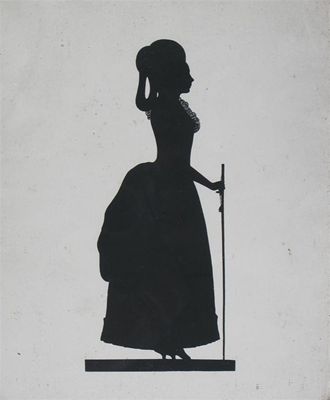 Appraisal: English School th Century Silhouette of a lady full length