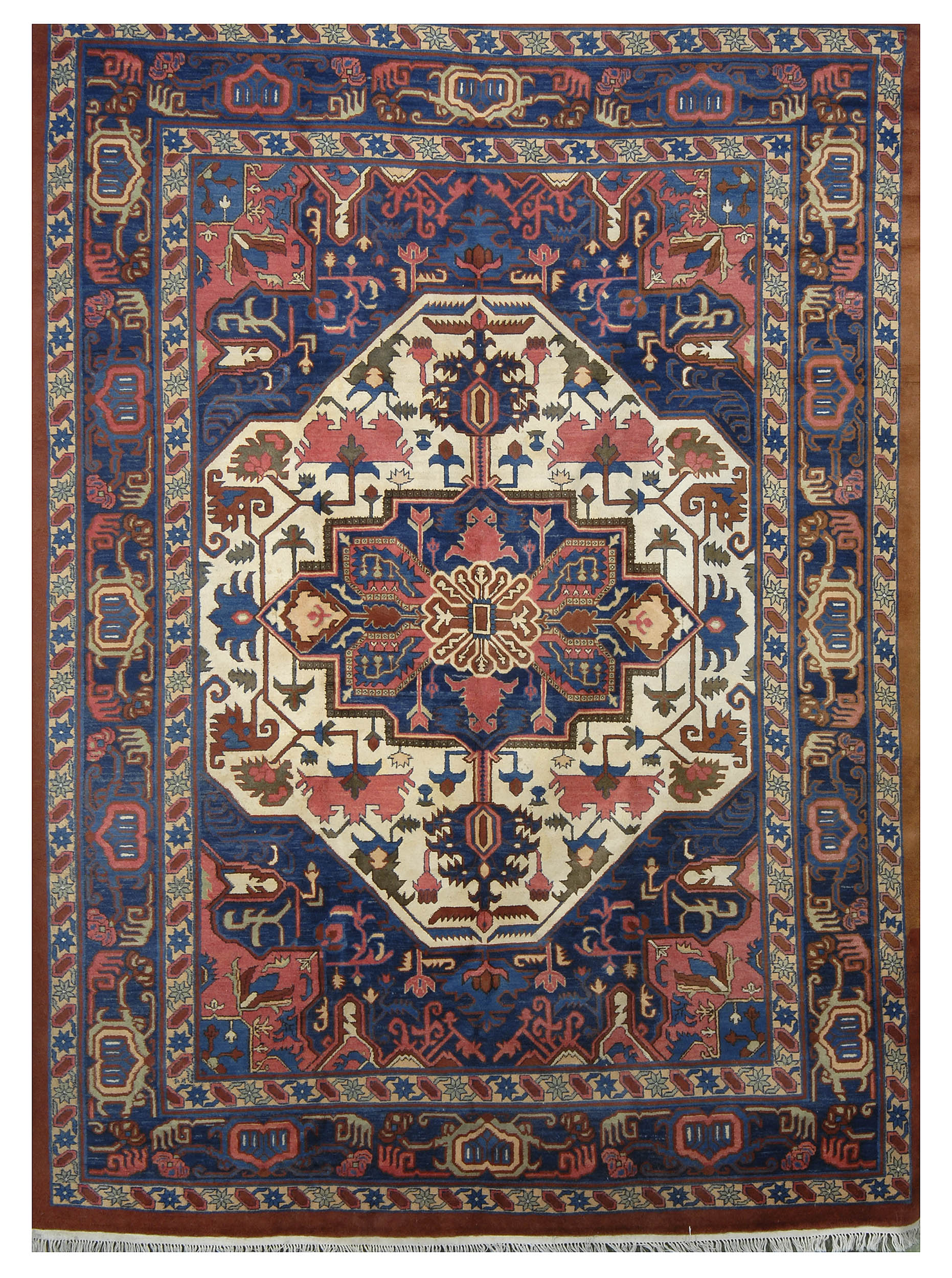 Appraisal: ORIENTAL RUG HERIZ DESIGN ' x ' Central medallion of