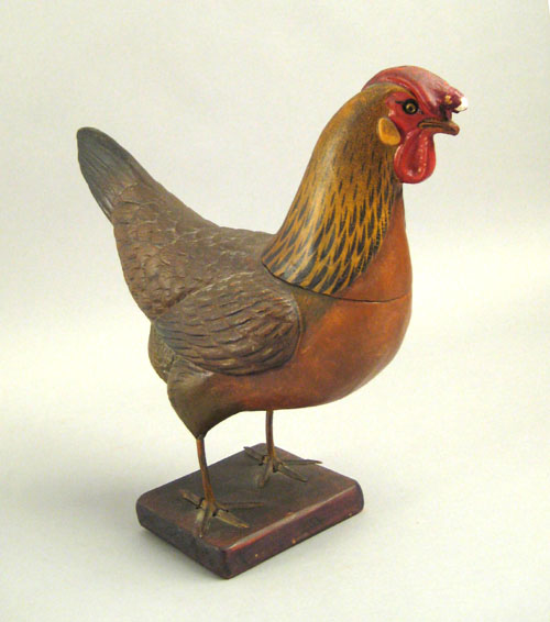 Appraisal: Painted composition rooster early th c h w