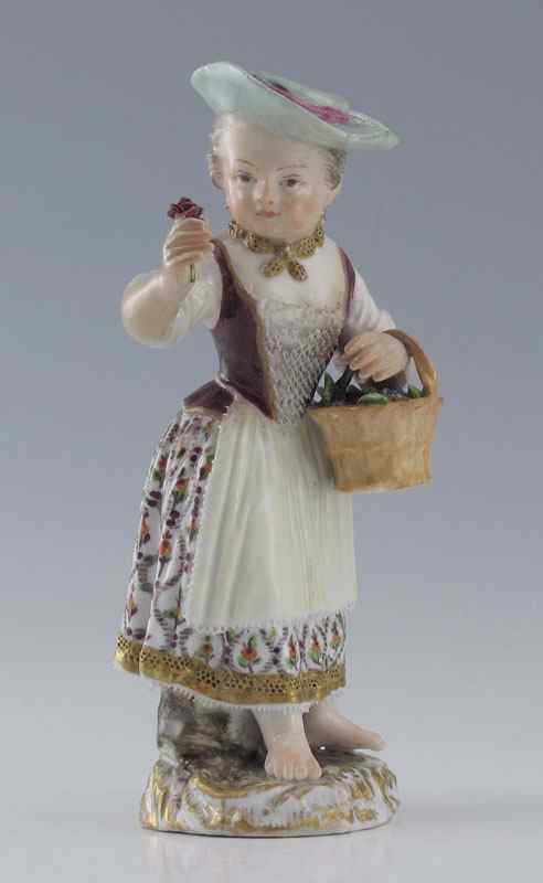 Appraisal: MEISSEN PORCELAIN BAREFOOT LADY Finely detailed figurine of a woman