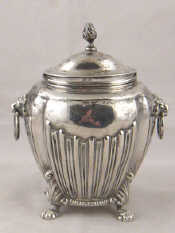 Appraisal: A late Victorian sterling silver tea caddy of oval ribbed