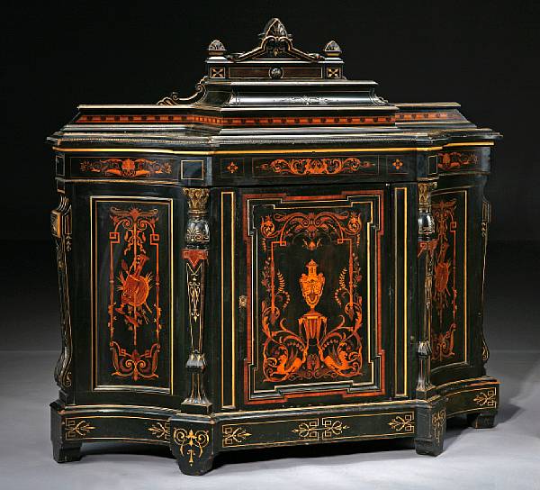 Appraisal: A Renaissance Revival ebonized parcel gilt and marquetry cabinet New