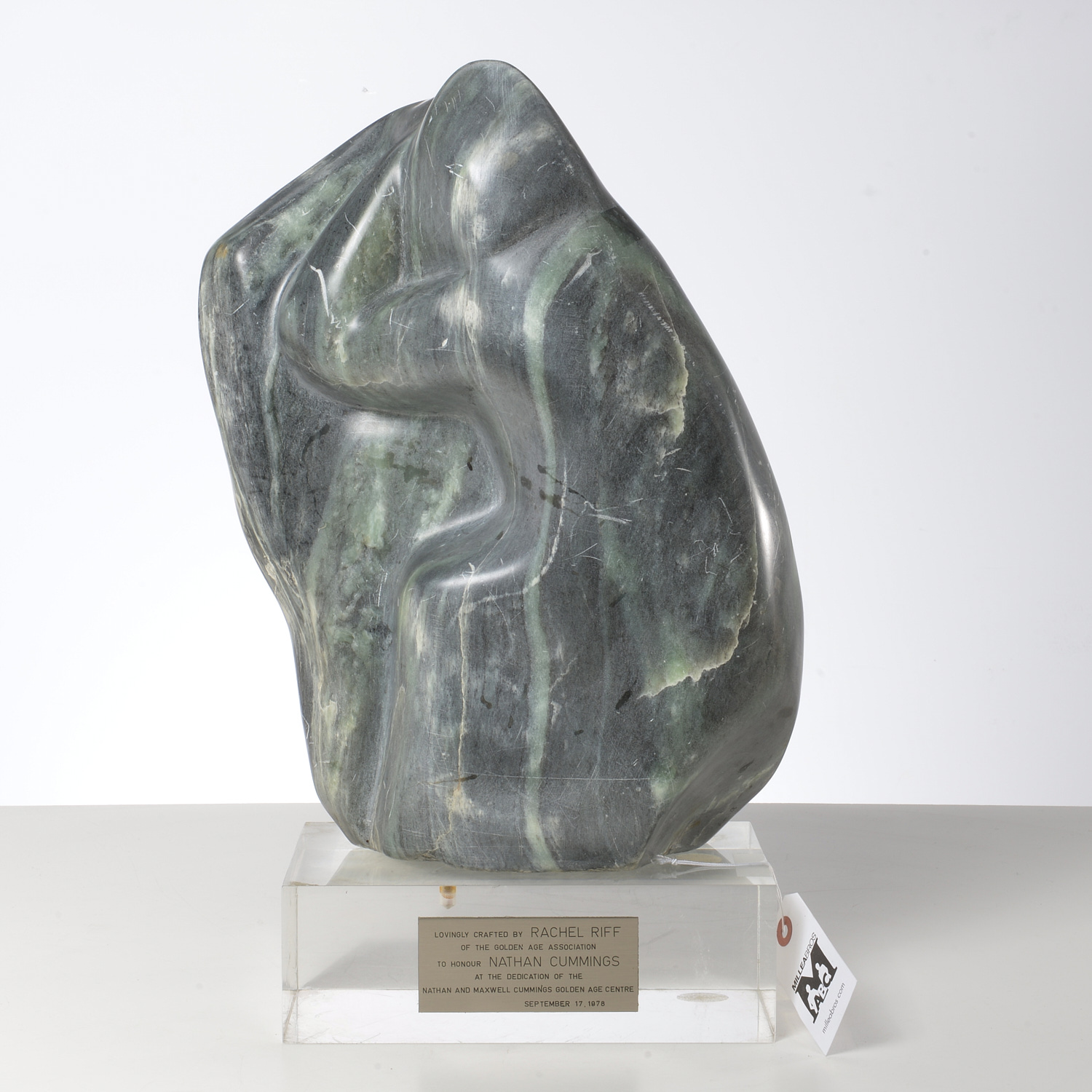 Appraisal: RACHEL RIFF SOAPSTONE SCULPTURE Rachel Riff Canadian th c Loving