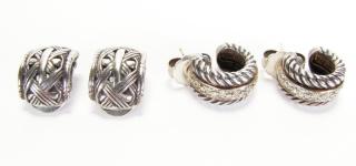 Appraisal: Description A pair of sterling silver David Yurman Cable Classics