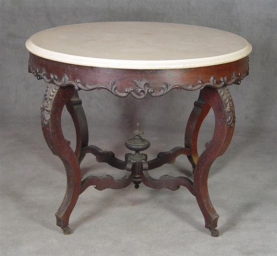 Appraisal: Marble Top Victorian Center Table Circa White molded round marble