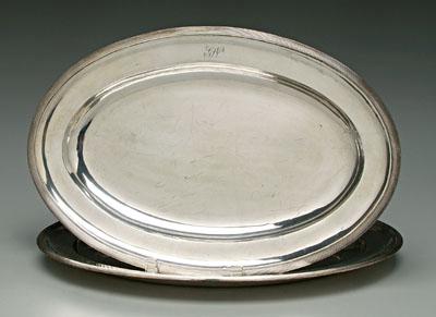 Appraisal: Pair Viennese silver trays oval with reeded borders duty marks