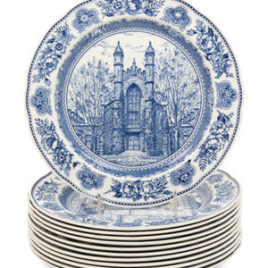 Appraisal: Twelve Wedgwood Dinner Plates of Yale University Interest Yale University