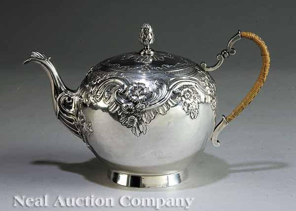 Appraisal: A French Rococo Sterling Silver Teapot Am lie Cardeilhac Maison