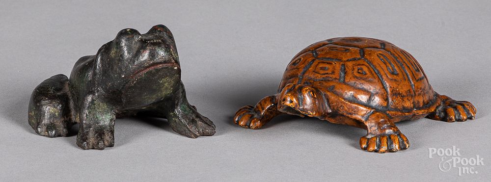 Appraisal: Two cast iron animal doorstops Two cast iron animal doorstops