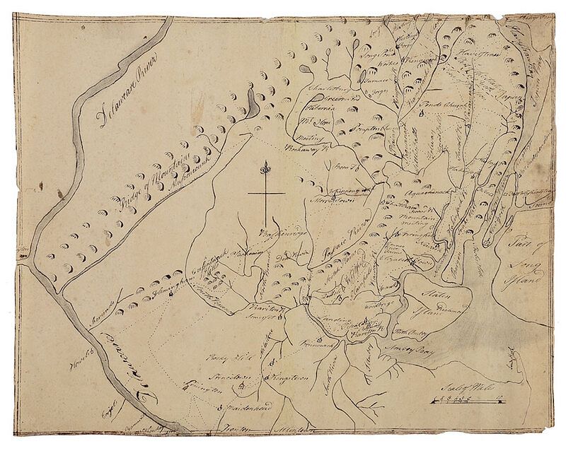 Appraisal: Manuscript Map of New Jersey and New York circa illustrating