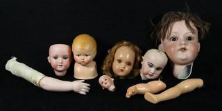 Appraisal: lot of German bisque socket and shoulder heads by Armand