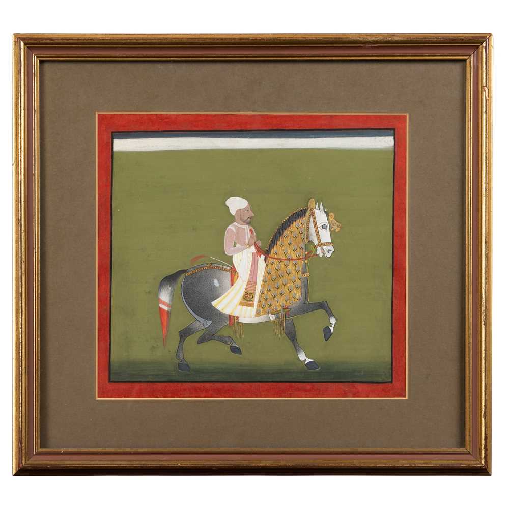 Appraisal: RULER ON HORSEBACK MEWAR INDIA TH CENTURY gouache on paper