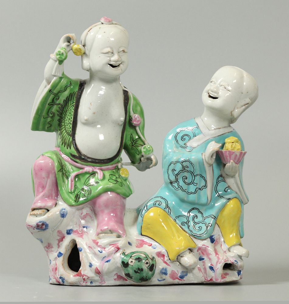 Appraisal: Chinese figural grouping possibly th th c porcelain figural grouping