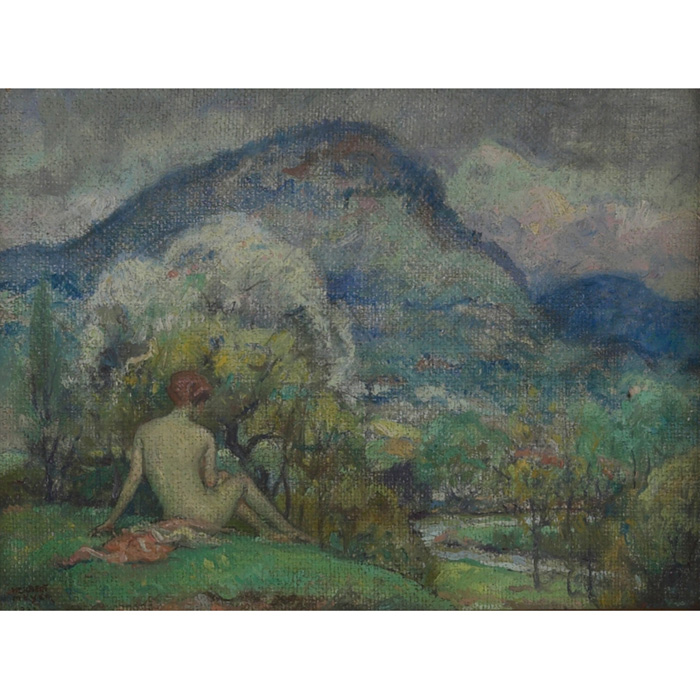 Appraisal: Ernest Frederick Meyer American - Landscape with Nude oil on