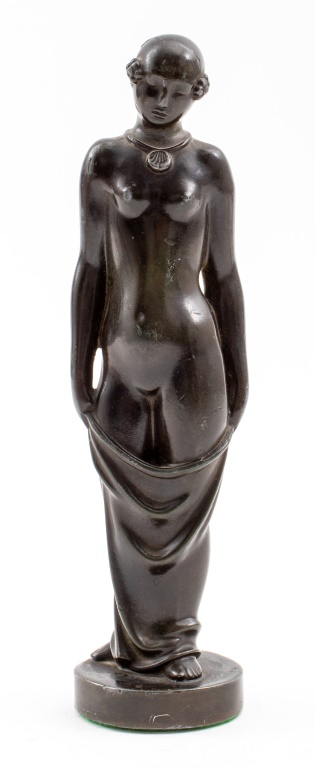 Appraisal: ARNO MALINOWSKI JUST ANDERSEN DECO NUDE SCULPTURE Arno Malinowski Danish