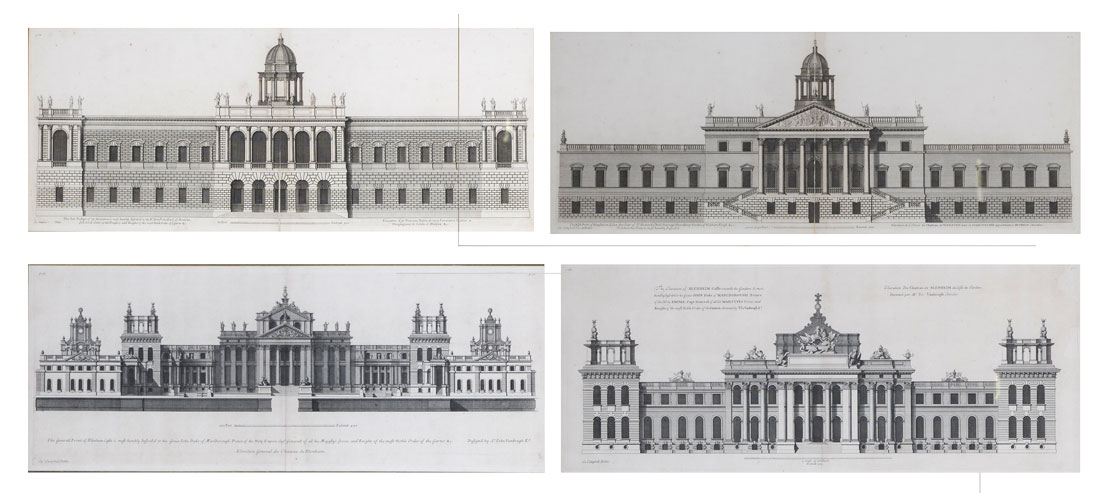 Appraisal: ETCHINGS BY COLIN CAMPBELL PALACE FRONTICES'' sight size is ''