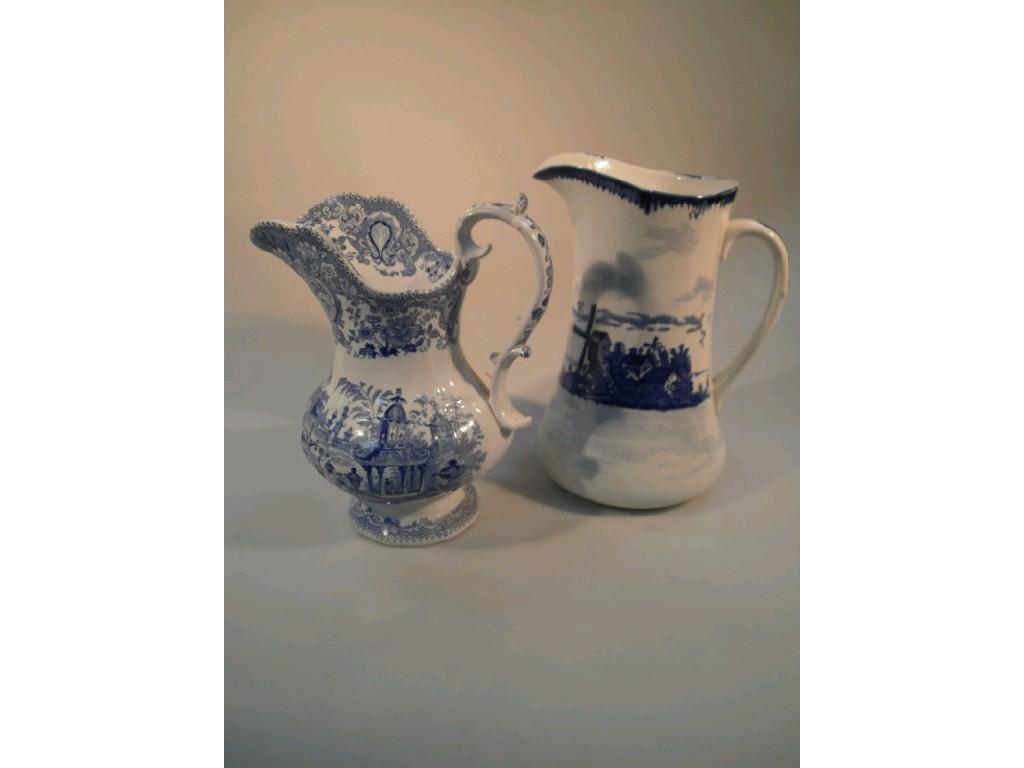 Appraisal: A large Victorian Chinese Pagoda pattern transfer printed ewer and