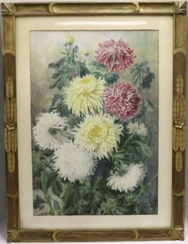 Appraisal: CLARA MAXFIELD ARNOLD - RI WATERCOLORON PAPER DEPICTING CHRYSANTHEMUMS A