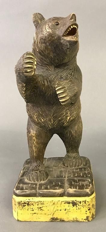 Appraisal: Black Forest Carved Standing Bear Black forest carved standing bear