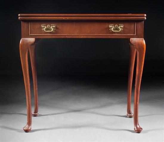 Appraisal: Biggs Queen Anne style mahogany flip-top games table Richmond VA