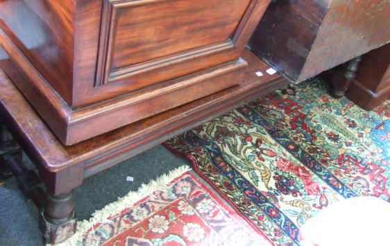 Appraisal: A mid Victorian mahogany low bench or table with single